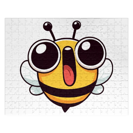 Euphoric bee meme cartoon face joy insect Jigsaw Puzzles