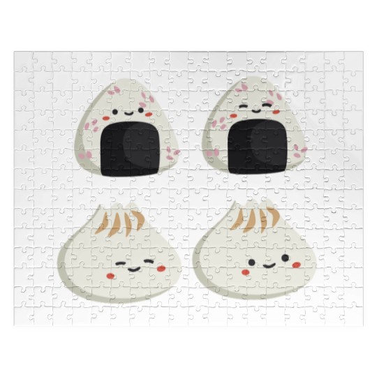 Onigiri and dumpling face character Jigsaw Puzzles