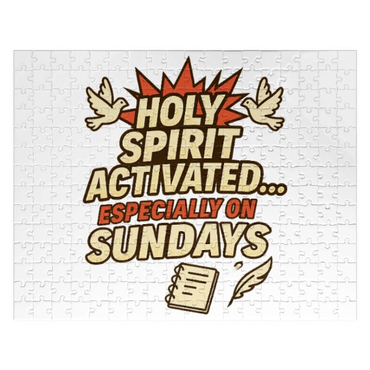 funny church saying, about Holy Spirit, and Sunday Jigsaw Puzzles