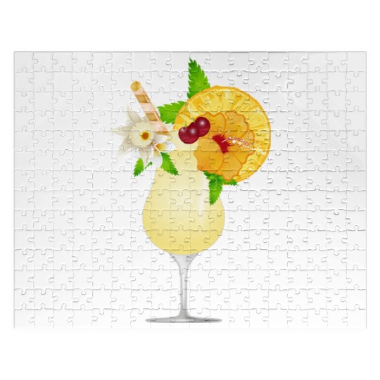 Summery cocktail decorated with fruit Jigsaw Puzzles