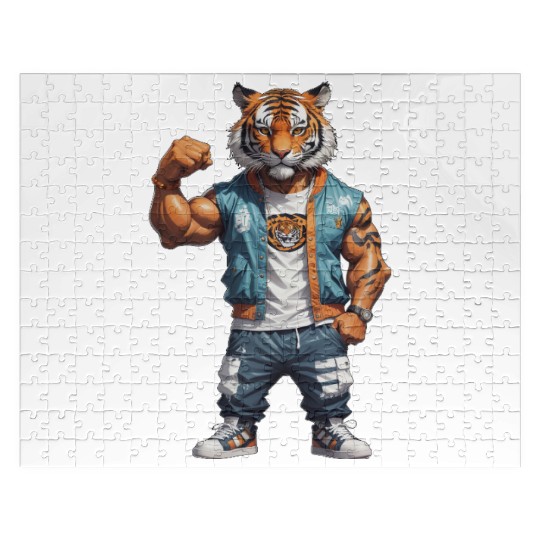 Muscular Tiger | Street Style Unisex Jigsaw Puzzles
