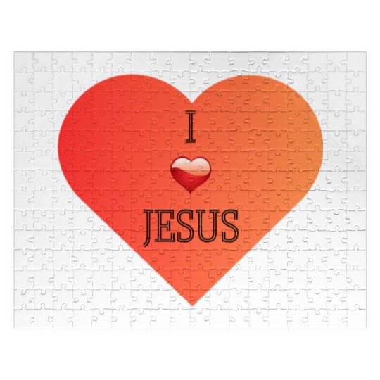 I Love Jesus Heart Design Jigsaw Puzzles
