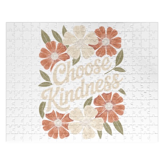 Choose Kindness Flower Boho Vintage Inspiring Jigsaw Puzzles