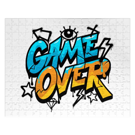 Graffiti Style Game Over Typography Jigsaw Puzzles