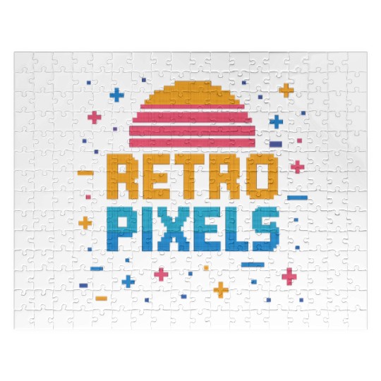 Retro Pixels – Neon 8-Bit Sunset Vibes Jigsaw Puzzles