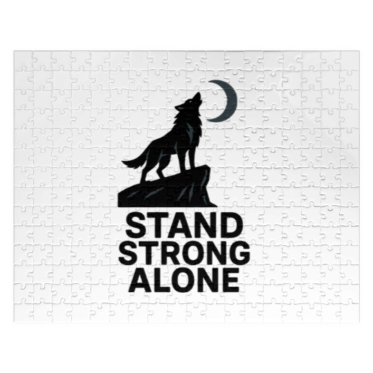 Stand Strong Alone – Lone Wolf Cliff Design Jigsaw Puzzles