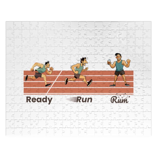 Runners Race Day, Daily Training, Ready Run Rum Jigsaw Puzzles
