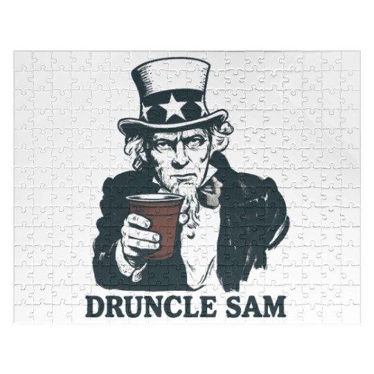 Druncle Sam Funny 4th Of July Druncle Sam Jigsaw Puzzles