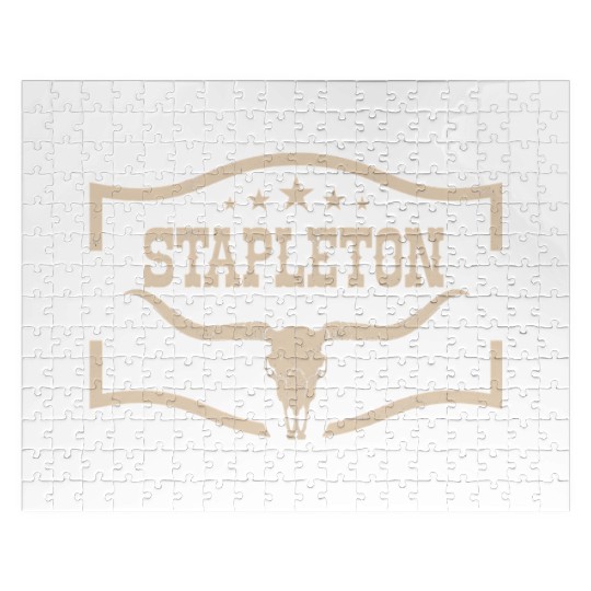Classic Stapleton Cow Name Vintage Bull Skull Jigsaw Puzzles