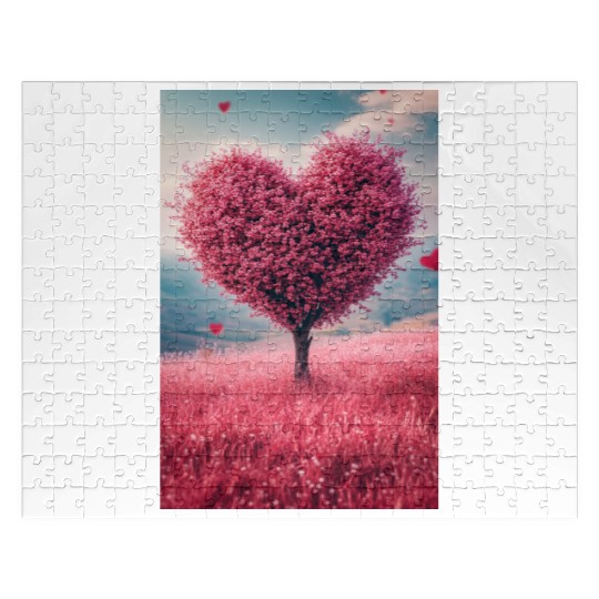 Romantic Heart Tree in Bloom Jigsaw Puzzles