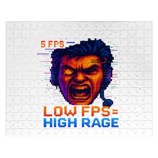 Retro Pixel Rage Graphic Design Jigsaw Puzzles