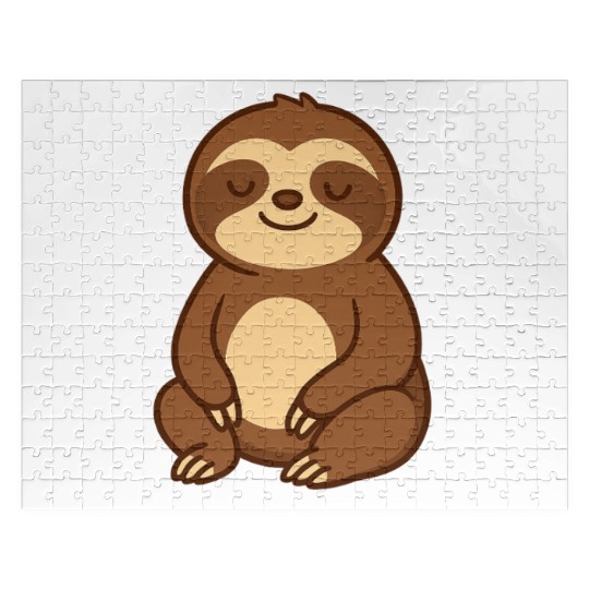 Cute Relaxed Sloth Cartoon Jigsaw Puzzles