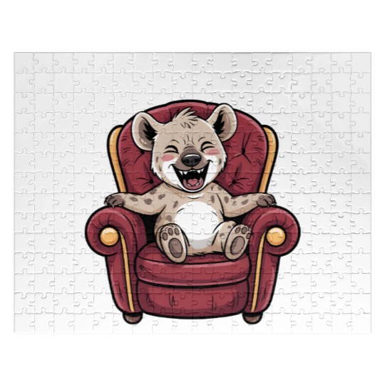 Funny Hyena Cub on Throne Jigsaw Puzzles