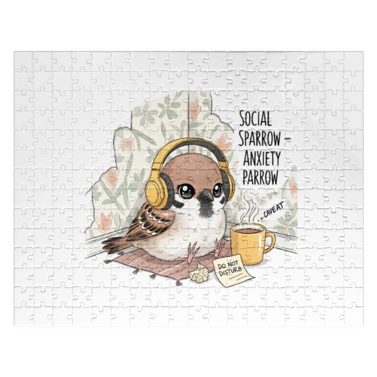 "Social Sparrow – Anxiety Parrow" Jigsaw Puzzles