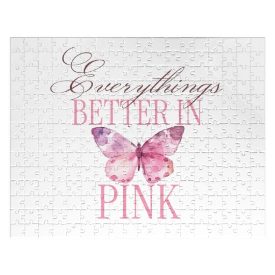 Pink Butterfly Inspirational Quote Jigsaw Puzzles
