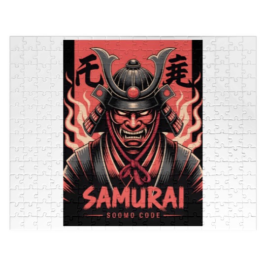 Fire Oni Samurai – Warrior Spirit Art Jigsaw Puzzles