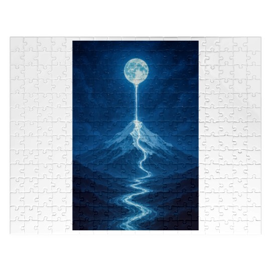 Moonlight River from the Sky Jigsaw Puzzles