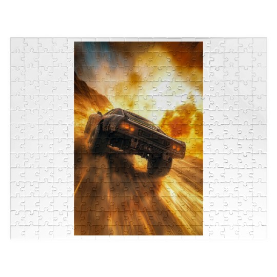 Muscle Car in Firestorm Drift Jigsaw Puzzles