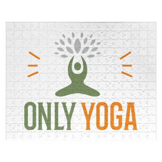 Serene Yoga Woman with Tree Motif Jigsaw Puzzles