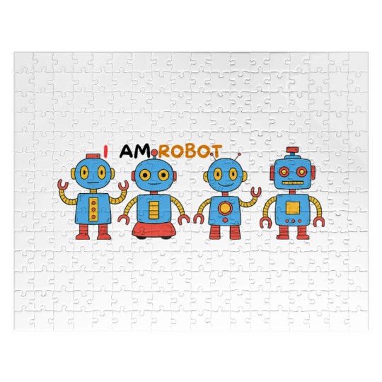 Playful Robot Illustration for Kids Jigsaw Puzzles