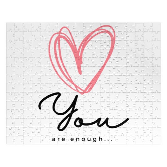 You Are Enough - Self Love Heart Design Jigsaw Puzzles