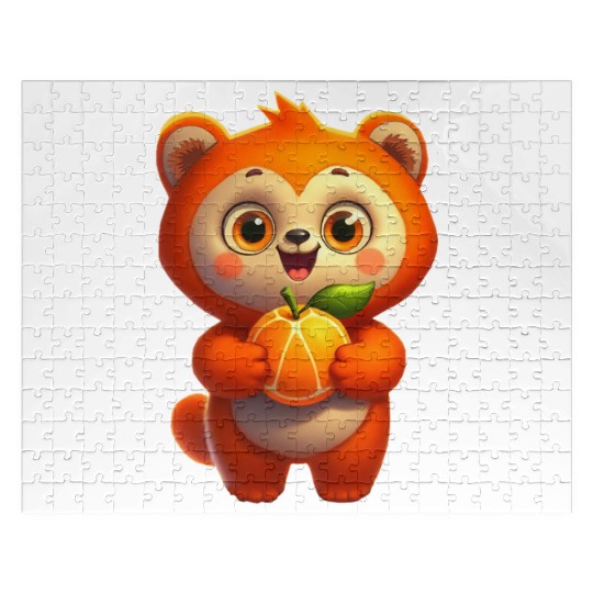 Bear with orange Jigsaw Puzzles