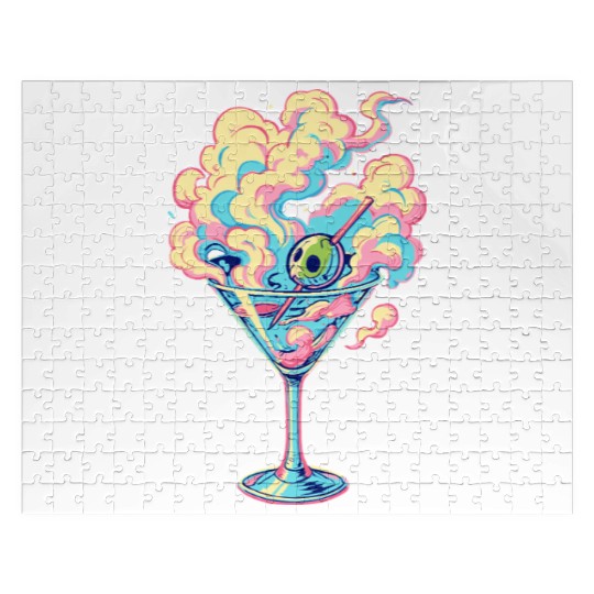 Vaporwave Martini Cocktail Dreams Jigsaw Puzzles