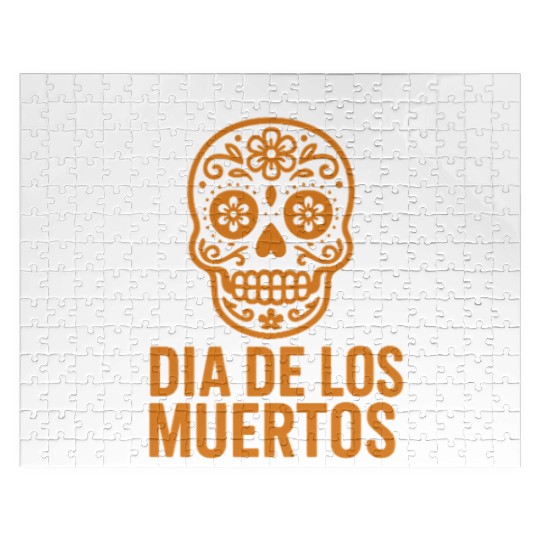 Vibrant Day of the Dead Skull Design Jigsaw Puzzles