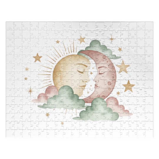 Sun & Moon Embrace Jigsaw Puzzles design