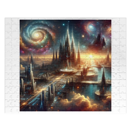 Future Sci-Fi Cityscape Alien Planet King's Castle Jigsaw Puzzles