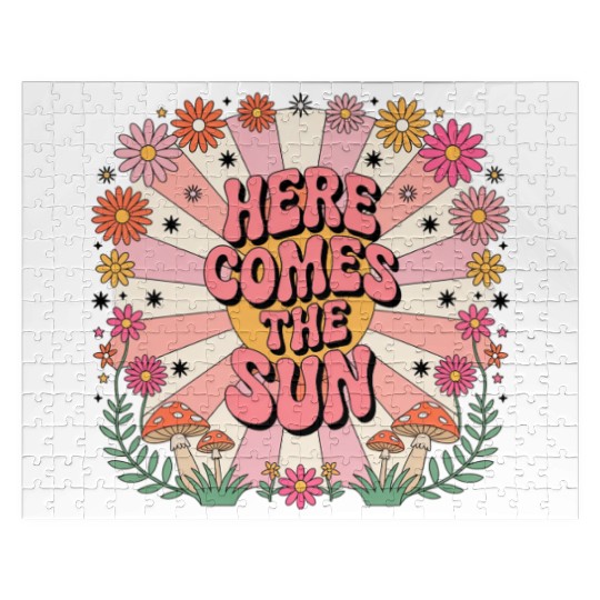 Here Comes The Sun Flowers Abstract Art Lover Jigsaw Puzzles