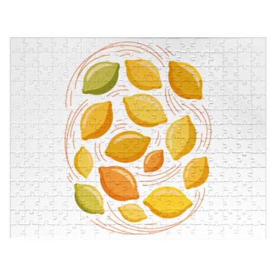 Lemon Pattern for Citrus Lovers Jigsaw Puzzles