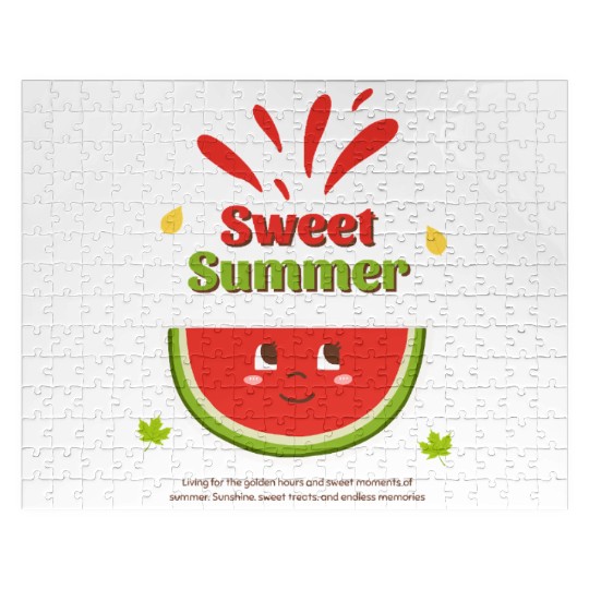 Cute Watermelon Summer Joy Design Jigsaw Puzzles