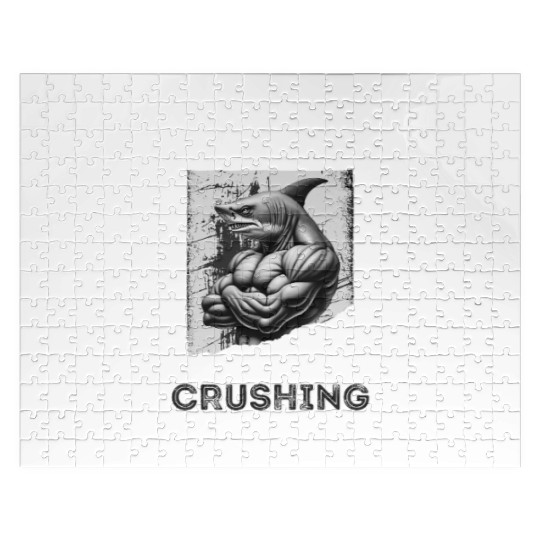 PUSHING LIMITS – Ripped Shark Gym Design Jigsaw Puzzles