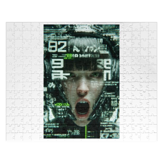Cyberpunk Digital Scream Jigsaw Puzzles