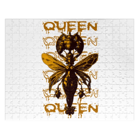 Queen Bee Warrior – Dark Fantasy Insect Art Jigsaw Puzzles