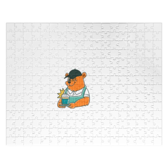 Casual Tiger with Drink and Sunglasses Jigsaw Puzzles