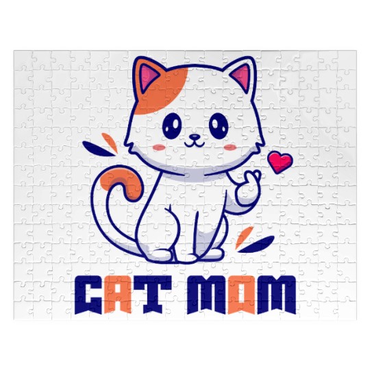 Cute Cat Mom Design Jigsaw Puzzles