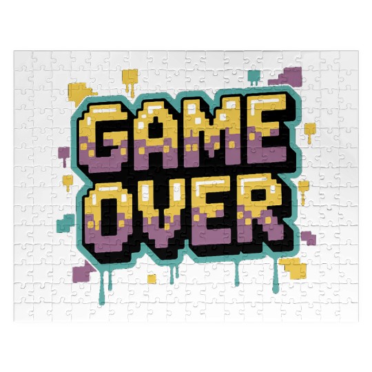 Pixelated Game Over Message Design Jigsaw Puzzles