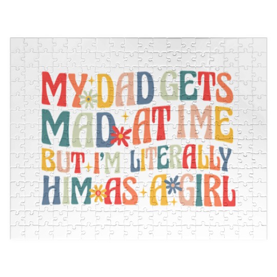 Retro Flower Funny Dad Daughter Quote Jigsaw Puzzles