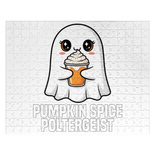 PUMPKIN SPICE POLTERGEIST - GHOST HALLOWEEN Jigsaw Puzzles
