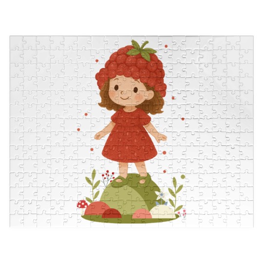 Cute Raspberry Girl Illustration Jigsaw Puzzles