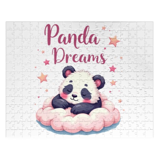 Whimsical Panda Dream Cloud Design Jigsaw Puzzles