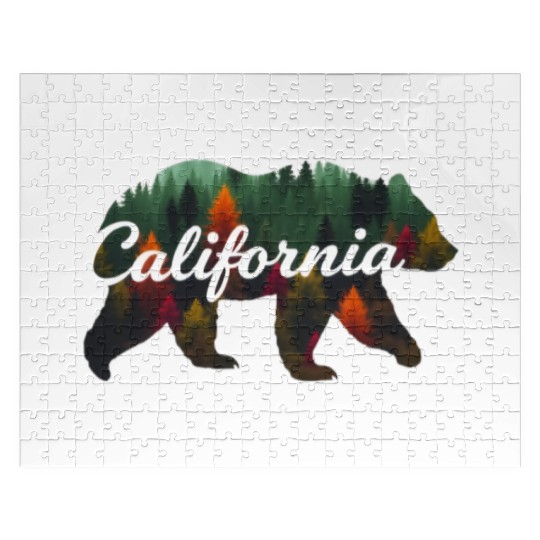 California Bear Forest Scene Jigsaw Puzzles