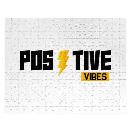 Positive Vibes Only – Motivational Lightning Bolt  Jigsaw Puzzles