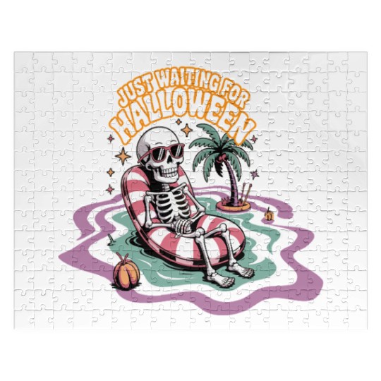 Chill Skeleton Halloween Vibes Jigsaw Puzzles