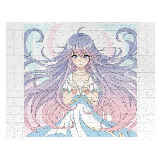 Ethereal Fantasy Girl with Flowing Hair Jigsaw Puzzles