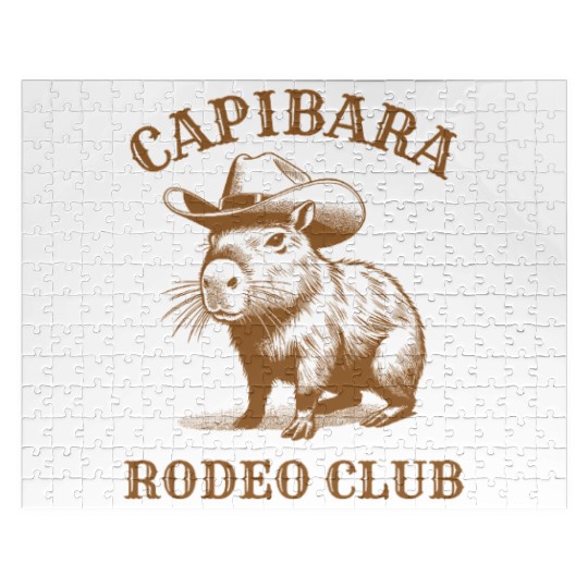 Capybara Rodeo Club Design Jigsaw Puzzles
