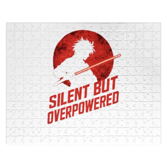 Silhouette Jedi with Red Moon Jigsaw Puzzles