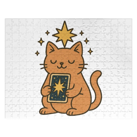 Celestial Cat Tarot Design Jigsaw Puzzles